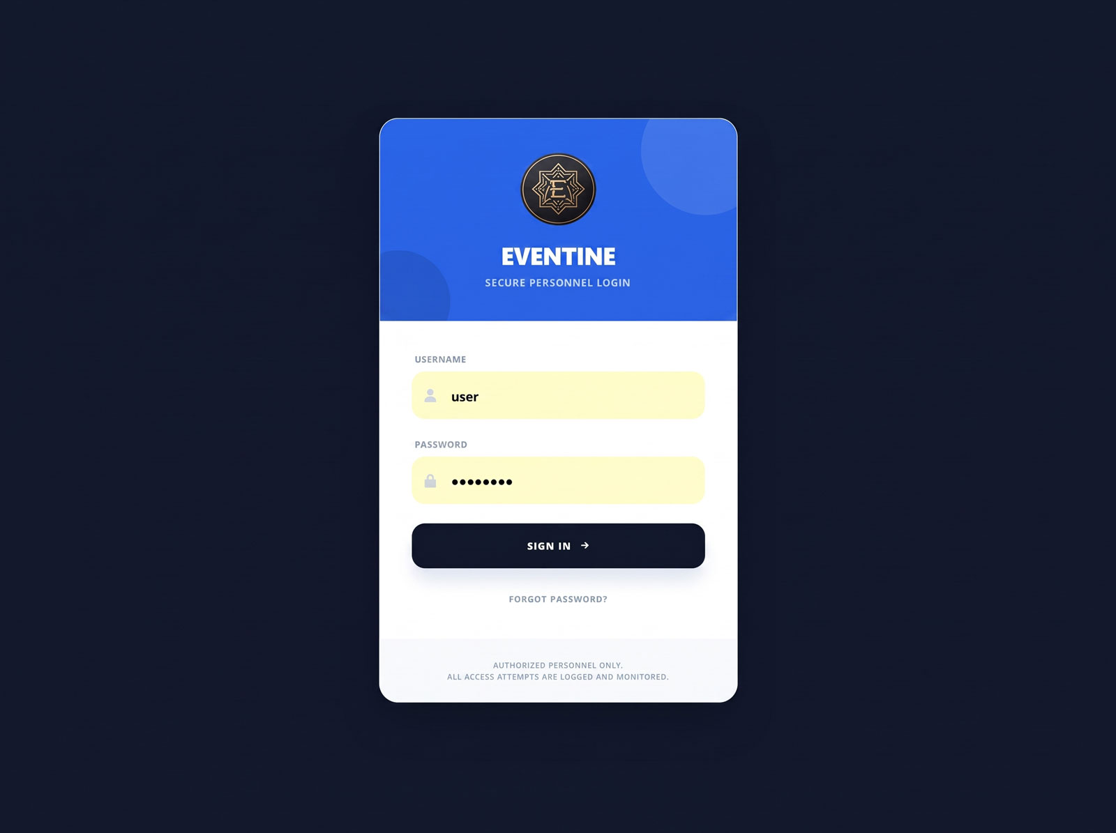 Eventine screenshot 1