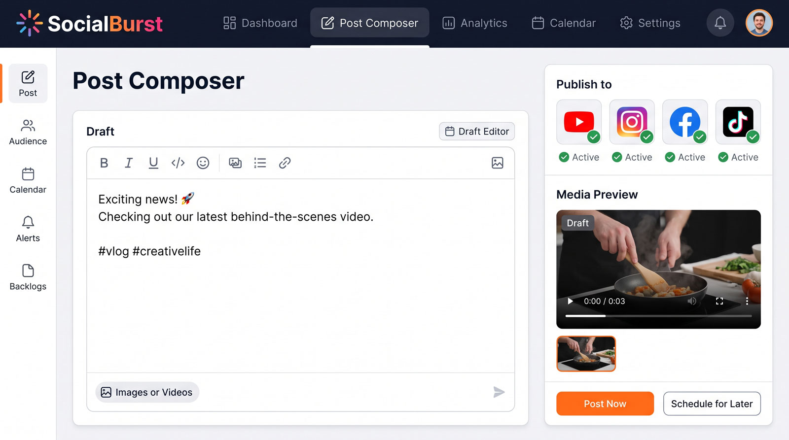 SocialBurst screenshot 1